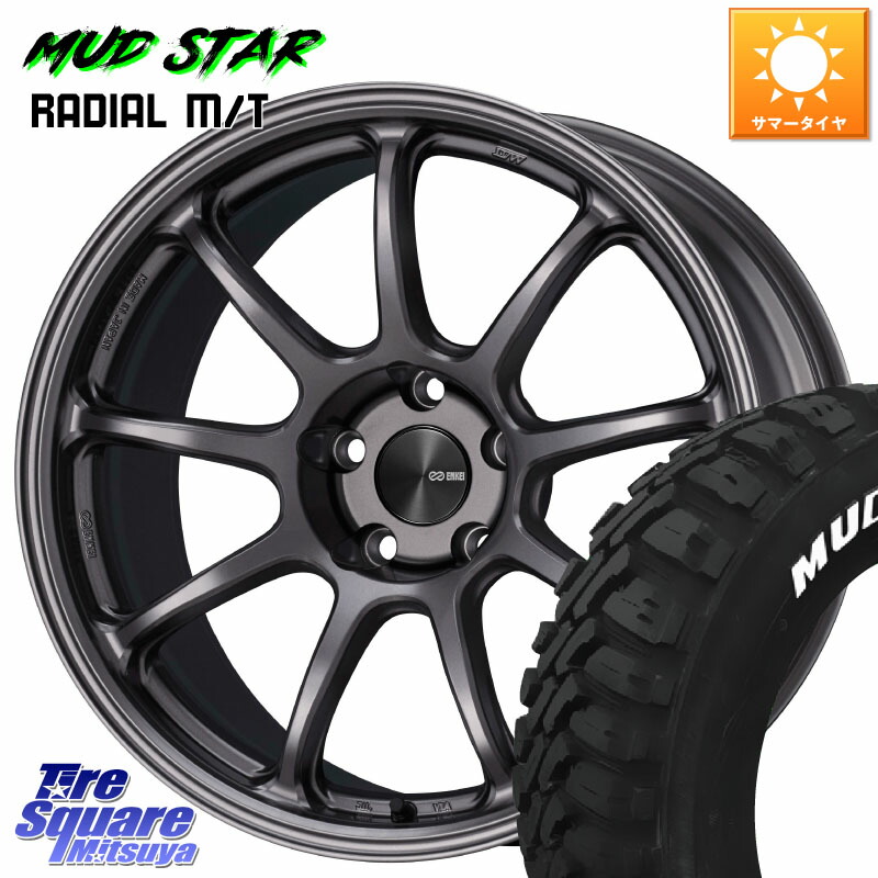 ENKEI PerformanceLine PF09 ホイール 4本 18インチ 18 X 8.5J +38 5穴 114.3 MUDSTAR マッドスターRADIAL MT M/T ホワイトレター 235/55R18