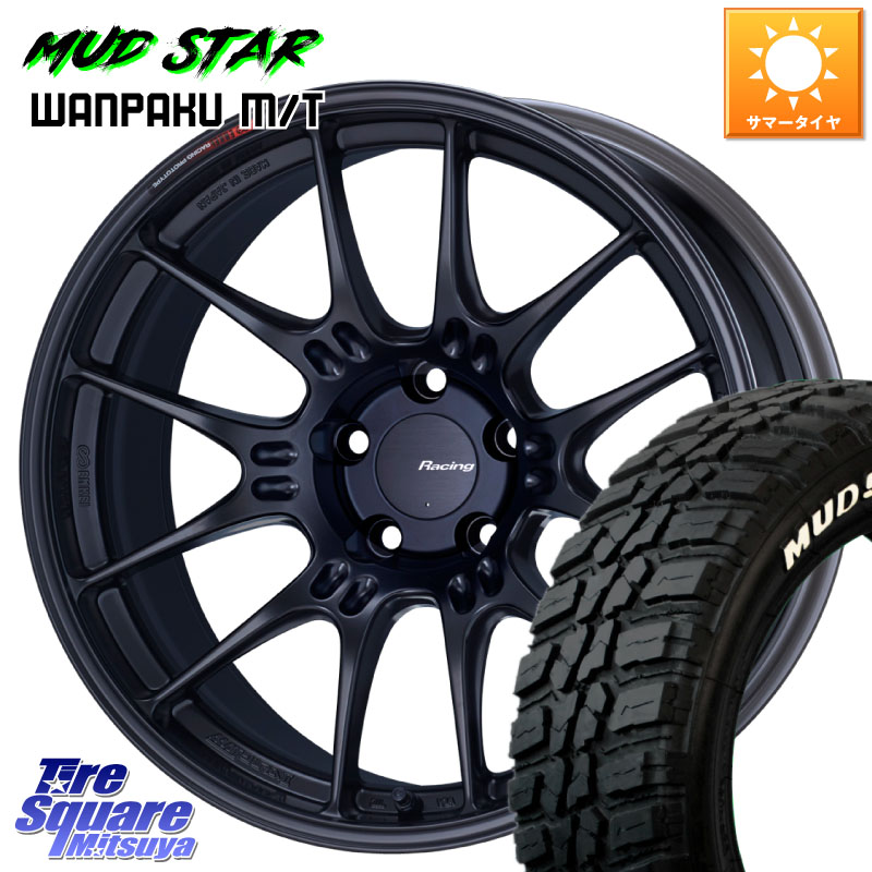MUDSTAR WANPAKU MT ワンパク M/T ホワイトレター 235/55R19ENKEI エンケイ RACING GTC02 BK ホイール 19インチ 19X8.0J 45 5穴 114.3 80系ハリアー T33エクストレイル CX-60 CX-80 RAV4 60系 bZ4X CR-V|タイヤスクエアミツヤ