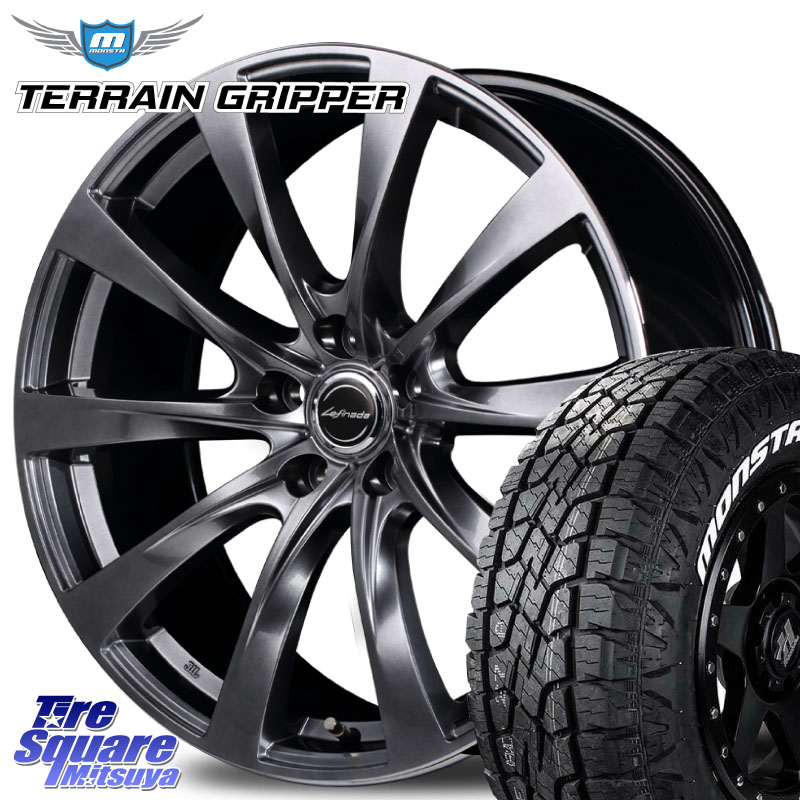 MANARAY MOTION2 平座仕様(トヨタ・レクサス専用)MID Lefinada ホイール 18 X 7.5J +45 5穴 114.3 MONSTA TIRE TERRAIN GRIPPER ALL TERRAIN ホワイトレター 225/60R18 80系ハリアー