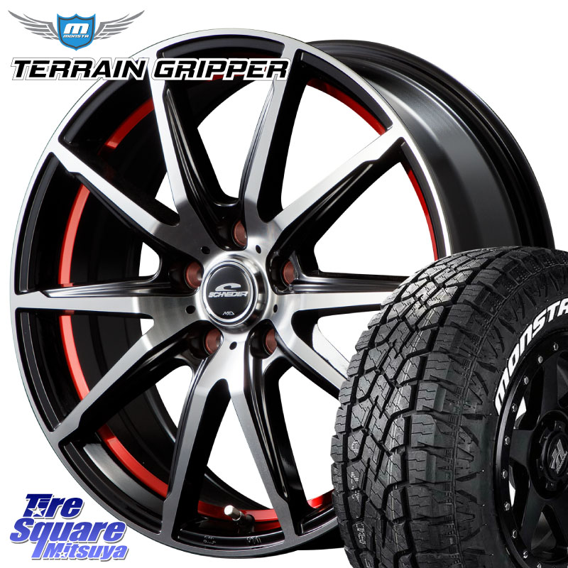MONSTA TIRE TERRAIN GRIPPER ALL TERRAIN ホワイトレター LT 215/70R16MANARAY MID SCHNEIDER シュナイダー RX02 RED 16インチ 16X6.5J 38 5穴 114.3 デリカD:5 デリカD:5(26+) エクリプスクロス RVR クルーガー V・L ハリアー｜タイヤスクエアミツヤ
