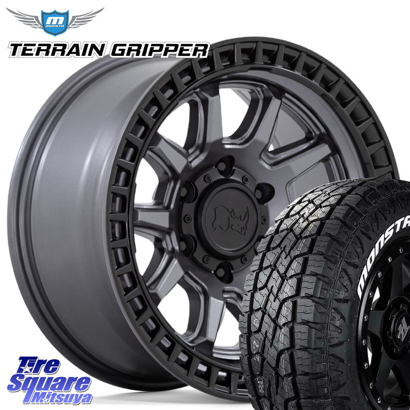BLACK RHINO CALICO カリコ ガンメタ ホイール 17インチ ブラックライノ 17 X 8.5J +0 6穴 139.7 MONSTA TIRE TERRAIN GRIPPER ALL TERRAIN ホワイトレター 265/70R17 131,665円