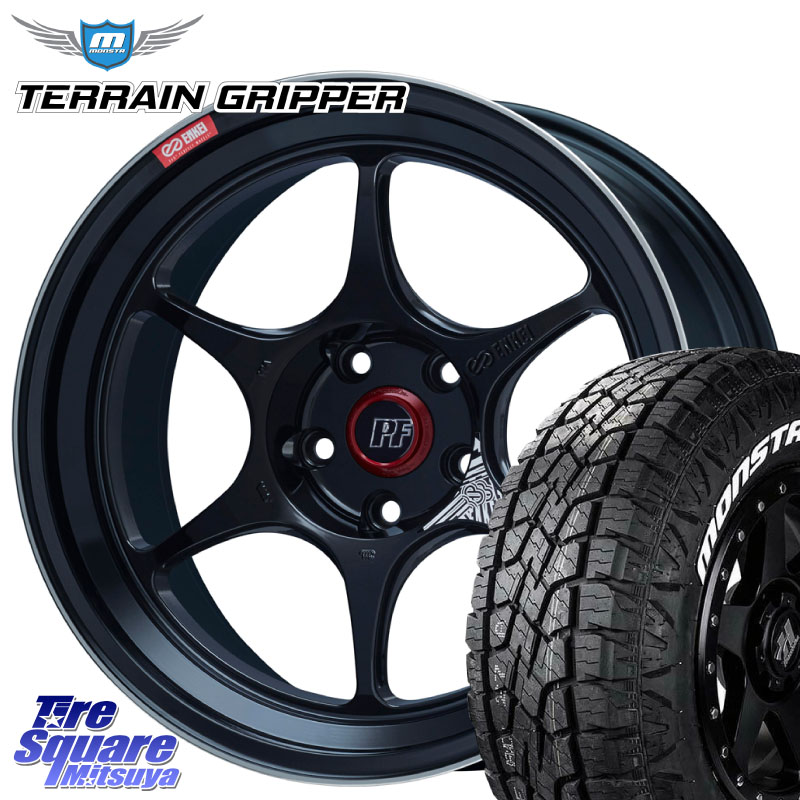 MONSTA TIRE TERRAIN GRIPPER ALL TERRAIN ホワイトレター 225/60R18ENKEI エンケイ PerformanceLine PF06 BK ホイール 18インチ 18X8.0J 45 5穴 114.3 50系RAV4 80系ハリアー T32エクストレイル CX-5 CX-8 BT5レガシィアウトバック RAV4 50系 NX レクサス CX-5 CX5 MA|タイヤスクエアミツヤ