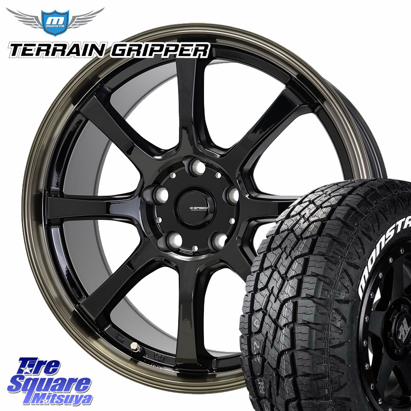 HotStuff G-SPEED P-08 ホイール 18インチ ジースピード 18 X 7.0J(M14B) +38 5穴 114.3 MONSTA TIRE TERRAIN GRIPPER ALL TERRAIN ホワイトレター 225/60R18 クラウンクロスオーバー