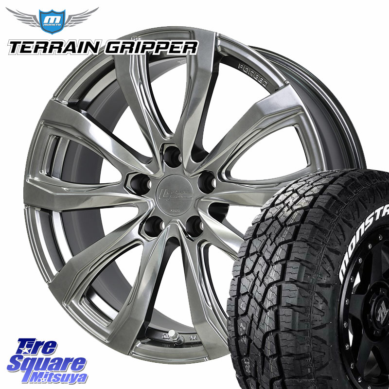 HotStuff シュティッヒ レグザス FORGED FS-01 平座仕様(レクサス・トヨタ専用) 鍛造ホイール 18インチ 18 X 7.5J +40 5穴 120 MONSTA TIRE TERRAIN GRIPPER ALL TERRAIN ホワイトレター 225/60R18 40系アルファード 40系ヴェルファイア