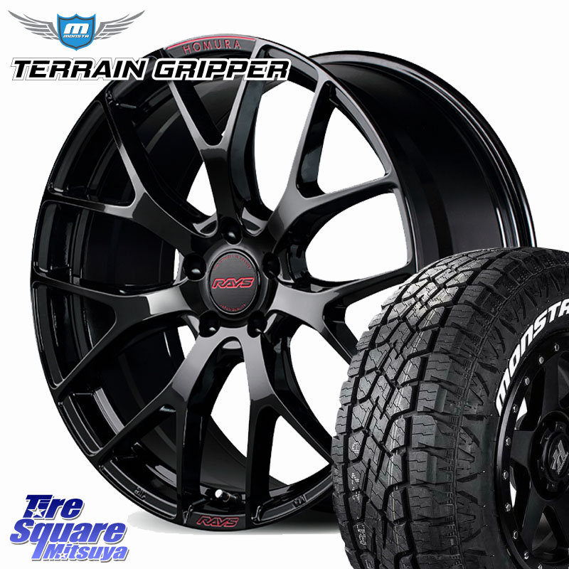 RAYS 【欠品次回9~10月】 HOMURA 2x7FT spec-M ホイール 18インチ 18 X 7.5J +43 5穴 114.3 MONSTA TIRE TERRAIN GRIPPER ALL TERRAIN ホワイトレター 225/60R18 80系ハリアー CX-5 CX-8 BT5レガシィアウトバック