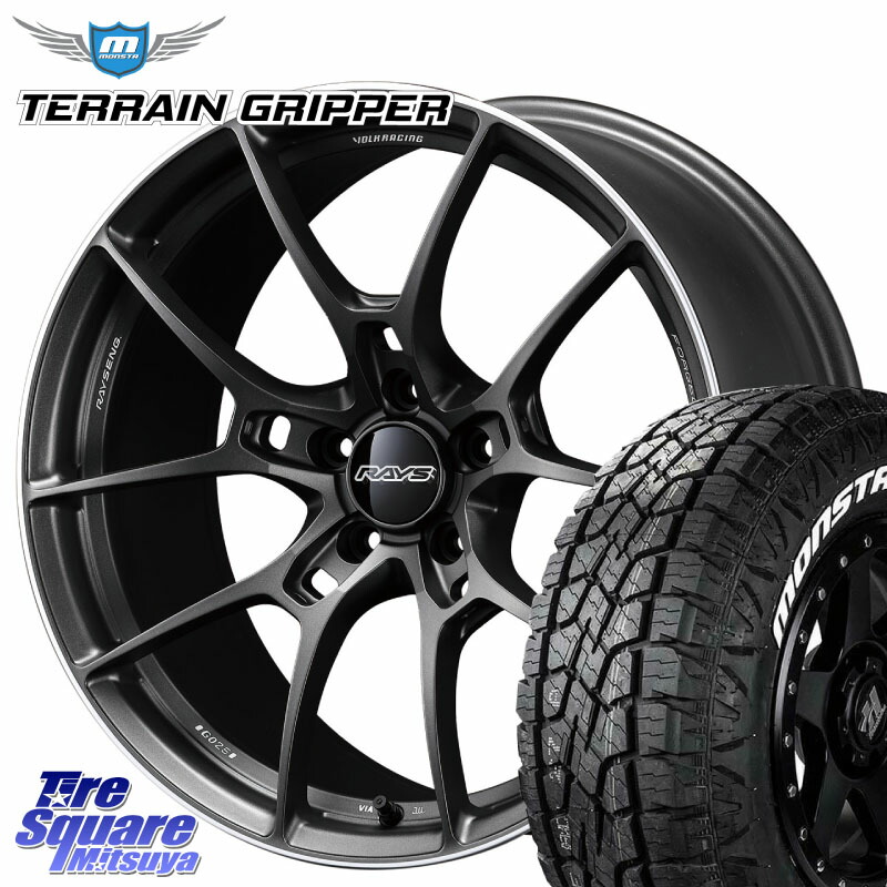 RAYS 【欠品次回10~11月】 G025 VOLK RACING 鍛造 ホイール 18インチ 18 X 7.5J +48 5穴 114.3 MONSTA TIRE TERRAIN GRIPPER ALL TERRAIN ホワイトレター 225/60R18 CX-5 CX-8 BT5レガシィアウトバック