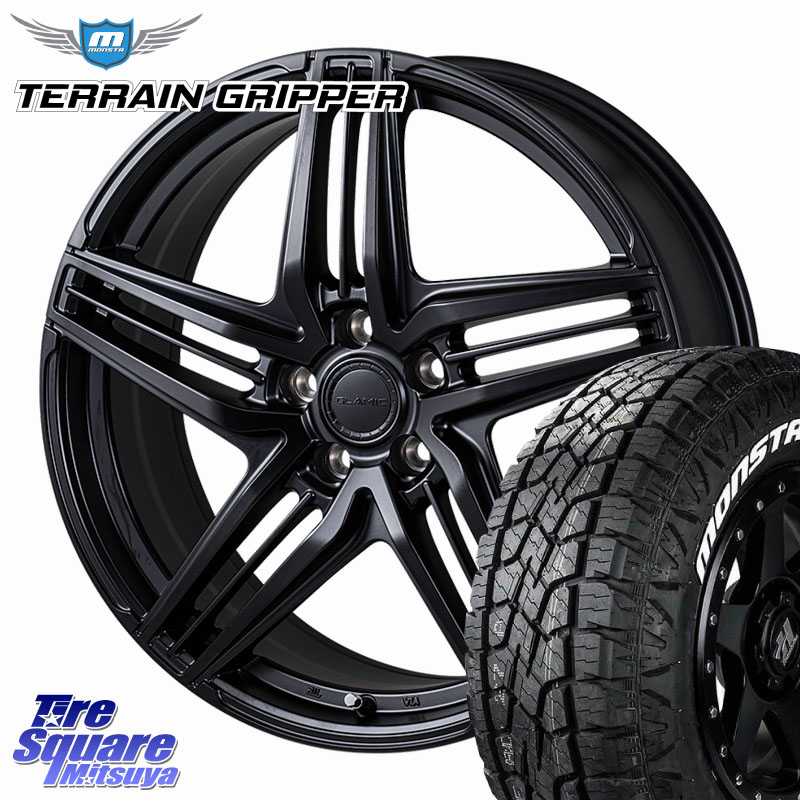 KOSEI GLAMIC LX-S M14球面座ボルト専用 ホイール 18インチ 18 X 7.5J(M14B) +38 5穴 114.3 MONSTA TIRE TERRAIN GRIPPER ALL TERRAIN ホワイトレター 225/55R18 レクサスLBX