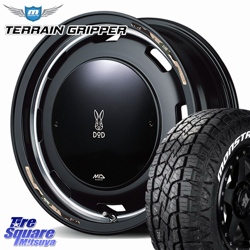 MONSTA TIRE TERRAIN GRIPPER ALL TERRAIN ホワイトレター LT 215/70R16MANARAY MID x DOD ウシャリントバリ ホイール 16インチ 16X5.5J 20 5穴 139.7 ジムニー専用(要オーバーフェンダー等) AZオフロード カスタムサイズ｜タイヤスクエアミツヤ 102,443円