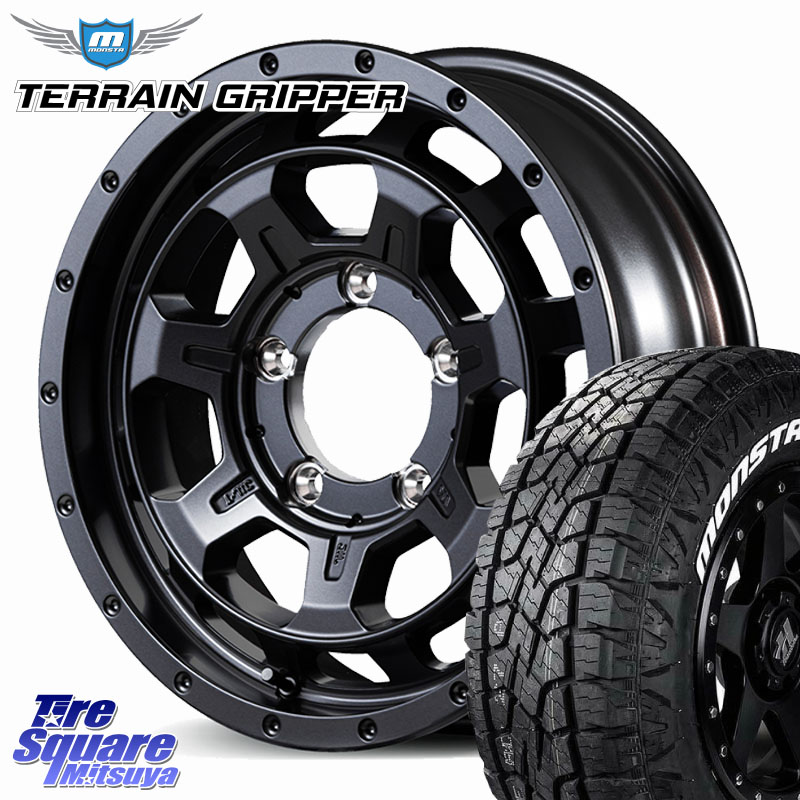 MONSTA TIRE TERRAIN GRIPPER ALL TERRAIN ホワイトレター 175/80R16MANARAY NITRO POWER M7 PHALANX ファランクス ※インセット-5 ホイール 16インチ 16X6.0J 0 5穴 139.7 ジムニー専用(要オーバーフェンダー等) AZオフロード カスタムサイズ｜タイヤスクエアミツヤ