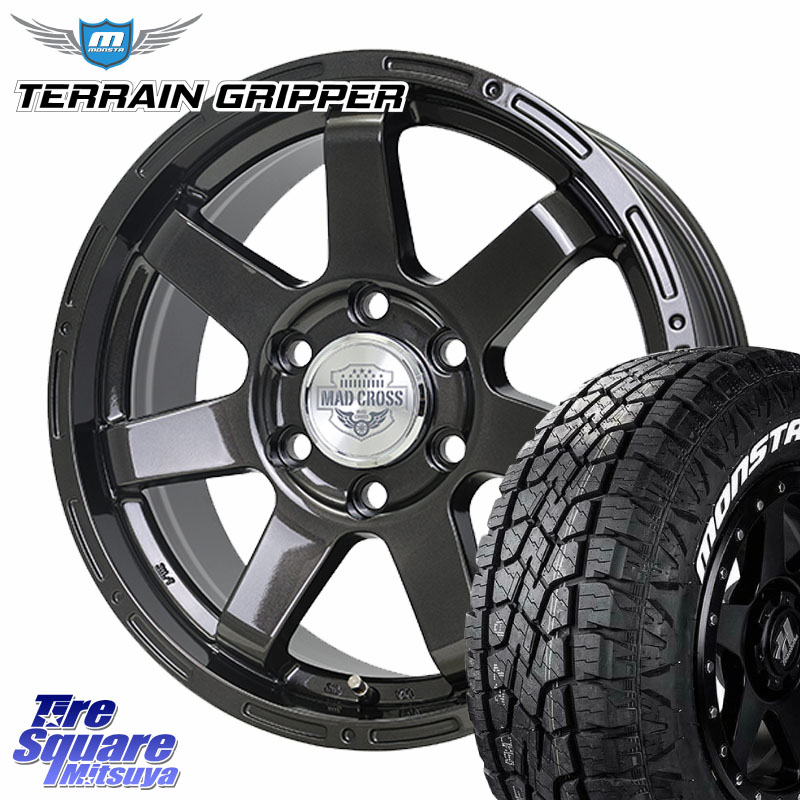 HotStuff MAD CROSS マッドクロス MC-76 トライトン専用 ストレートナット仕様 ホイール 18インチ 18 X 7.5J +46 6穴 139.7 MONSTA TIRE TERRAIN GRIPPER ALL TERRAIN ホワイトレター 265/60R18 トライトンGLS(ナローボディ) トライトンGSR