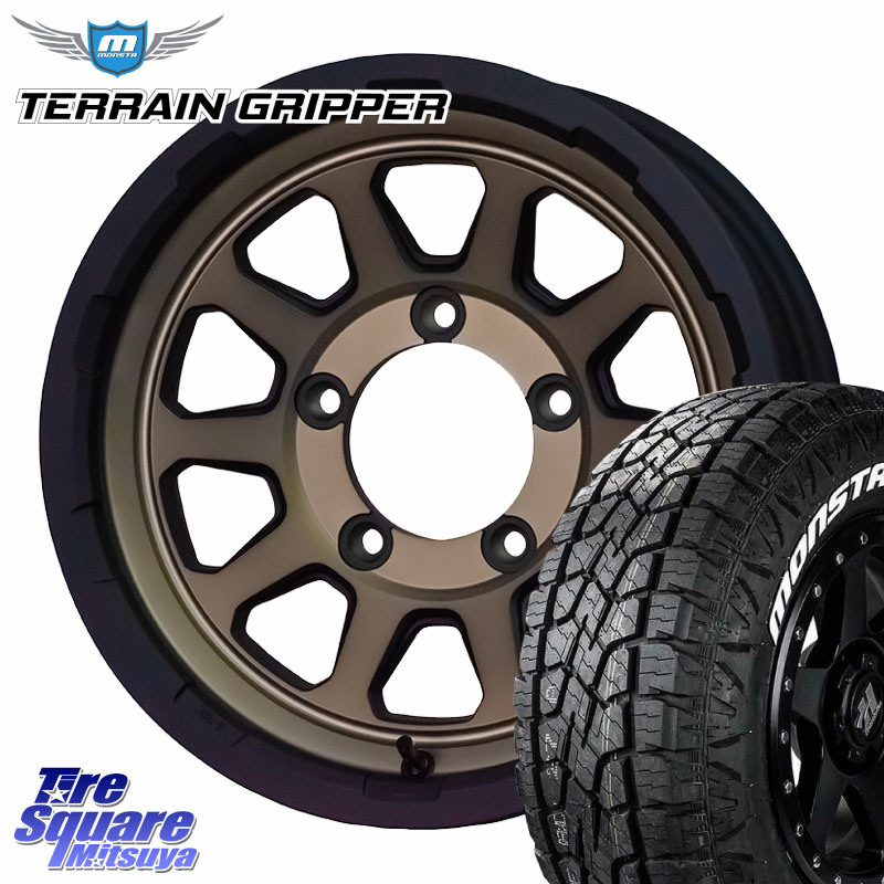 MONSTA TIRE TERRAIN GRIPPER ALL TERRAIN ホワイトレター LT 215/70R16HotStuff マッドクロス レンジャー ブロンズ ホイール 16インチ 16X5.5J 20 5穴 139.7 ジムニー専用(要オーバーフェンダー等) AZオフロード カスタムサイズ|タイヤスクエアミツヤ