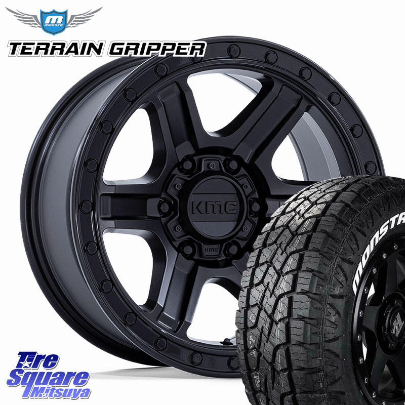 KMC KM551 OUTRUN Black ホイール 17インチ 17 X 8.5J +18 6穴 139.7 MONSTA TIRE TERRAIN GRIPPER ALL TERRAIN ホワイトレター 265/65R17 トライトンGSR