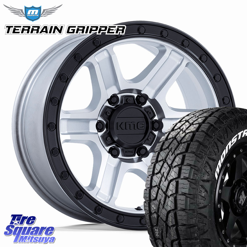KMC KM551 OUTRUN ホイール 18インチ 18 X 9.0J +18 6穴 139.7 MONSTA TIRE TERRAIN GRIPPER ALL TERRAIN ホワイトレター 265/60R18 トライトンGSR