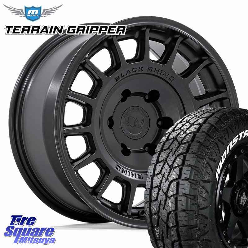 BLACK RHINO VOLL ボル ブラック ホイール 17インチ ブラックライノ 17 X 8.5J +25 6穴 139.7 MONSTA TIRE TERRAIN GRIPPER ALL TERRAIN ホワイトレター 285/70R17