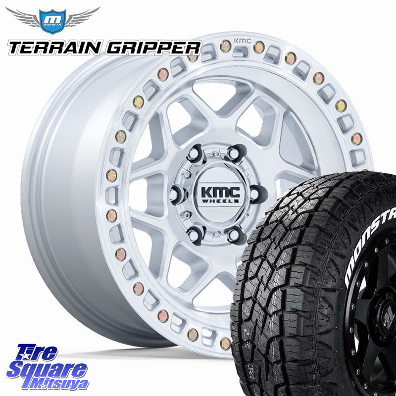 MONSTA TIRE TERRAIN GRIPPER ALL TERRAIN ホワイトレター 265/70R17KMC KM553 TORX ホイール 17インチ 17X8.5J 0 6穴 139.7 トライトン ランドクルーザー プラド カスタムサイズ|タイヤスクエアミツヤ