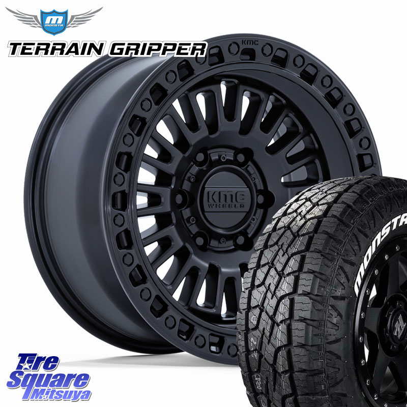 MONSTA TIRE TERRAIN GRIPPER ALL TERRAIN ホワイトレター 265/70R17KMC KM554 AZTEC ホイール 17インチ 17X8.5J 0 6穴 139.7 トライトン ランドクルーザー プラド カスタムサイズ|タイヤスクエアミツヤ