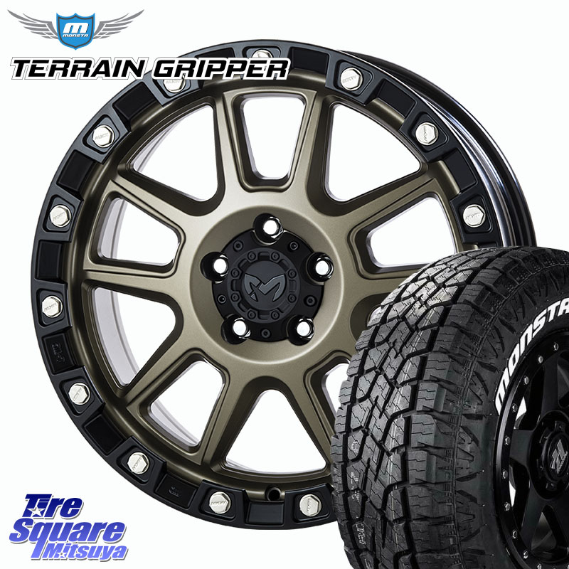 MONSTA TIRE TERRAIN GRIPPER ALL TERRAIN ホワイトレター 285/60R18MKW M205 コヨーテブロンズ ホイール 18インチ 18X8.0J 43 5穴 127 クライスラー ジープ ラングラー JK系 クライスラー ジープ ラングラー JL系｜タイヤスクエアミツヤ