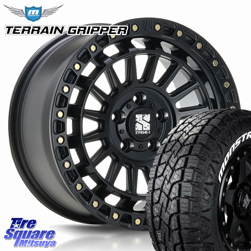 MONSTA TIRE TERRAIN GRIPPER ALL TERRAIN ホワイトレター 285/60R18MLJ XJ08 XTREME-J ホイール 18インチ 18X8.0J 45 5穴 127 クライスラー ジープ ラングラー JK系 クライスラー ジープ ラングラー JL系|タイヤスクエアミツヤ