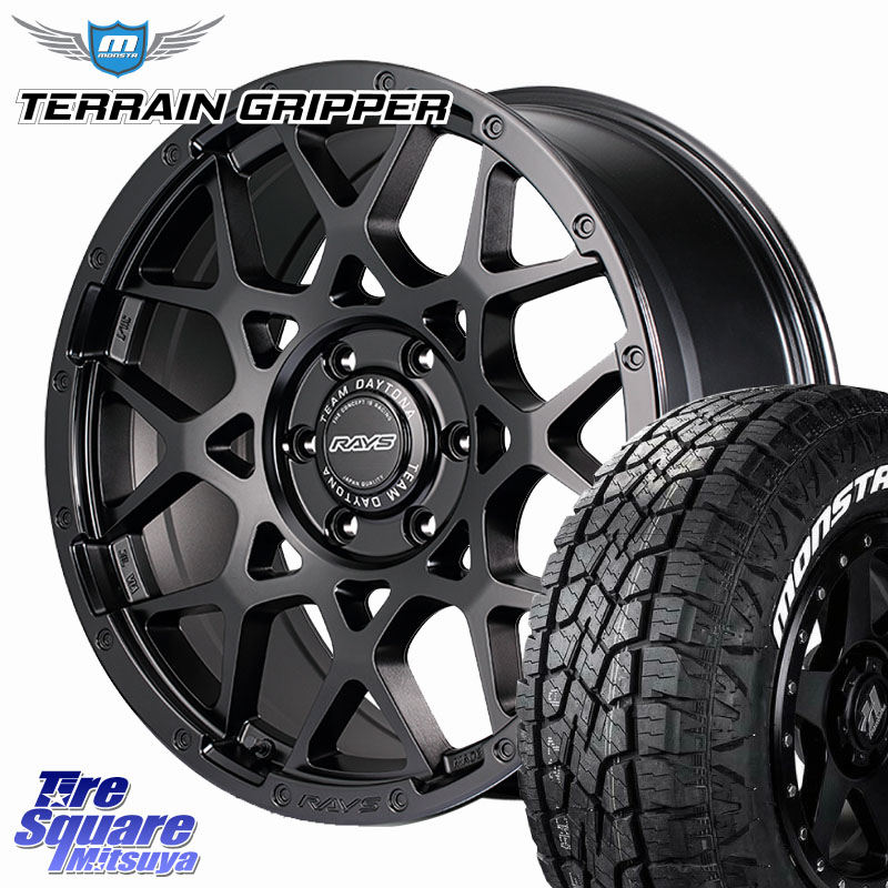RAYS TEAM DAYTONA M8 BLACK EDITION ホイール 20インチ 20 X 9.0J(M14) +47 6穴 139.7 MONSTA TIRE TERRAIN GRIPPER ALL TERRAIN ホワイトレター LT 275/55R20