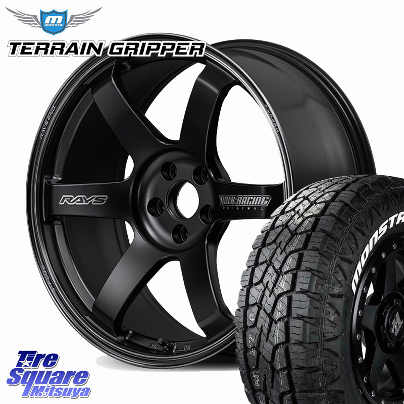 RAYS 【欠品次回10~11月】 TE37 SAGA S-plus Black Shadow LTD VOLK RACING 鍛造 ホイール 18インチ 18 X 7.5J +48 5穴 114.3 MONSTA TIRE TERRAIN GRIPPER ALL TERRAIN ホワイトレター 225/60R18 T32エクストレイル CX-5 CX-8 BT5レガシィアウトバック