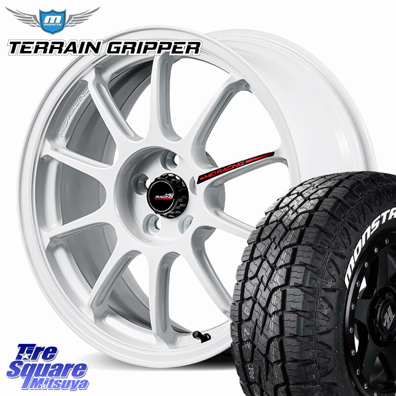 MONSTA TIRE TERRAIN GRIPPER ALL TERRAIN ホワイトレター 225/65R17MANARAY MID RACING R10 EVO ホイール 17インチ レーシング 17X7.0J 45 5穴 114.3 80系ハリアー T32エクストレイル CX-5 CX-8 BT5レガシィアウトバック ヴァンガード RAV4 30系 NX レクサス ハリアー|タイヤスクエアミツヤ
