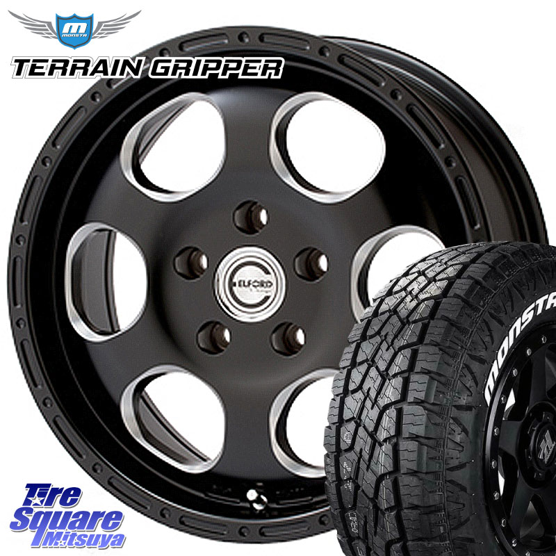 MEIWA Blood Stock One Piece ホイール 17インチ 17 X 8.0J +35 5穴 127 MONSTA TIRE TERRAIN GRIPPER ALL TERRAIN ホワイトレター 265/70R17 クライスラー ジープ ラングラー JK系 クライスラー ジープ ラングラー JL系