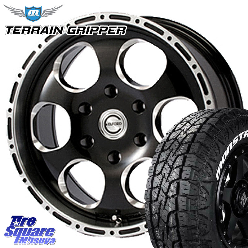 MEIWA Blood Stock One Piece ホイール 17インチ 17 X 8.0J +30 6穴 139.7 MONSTA TIRE TERRAIN GRIPPER ALL TERRAIN ホワイトレター 265/70R17