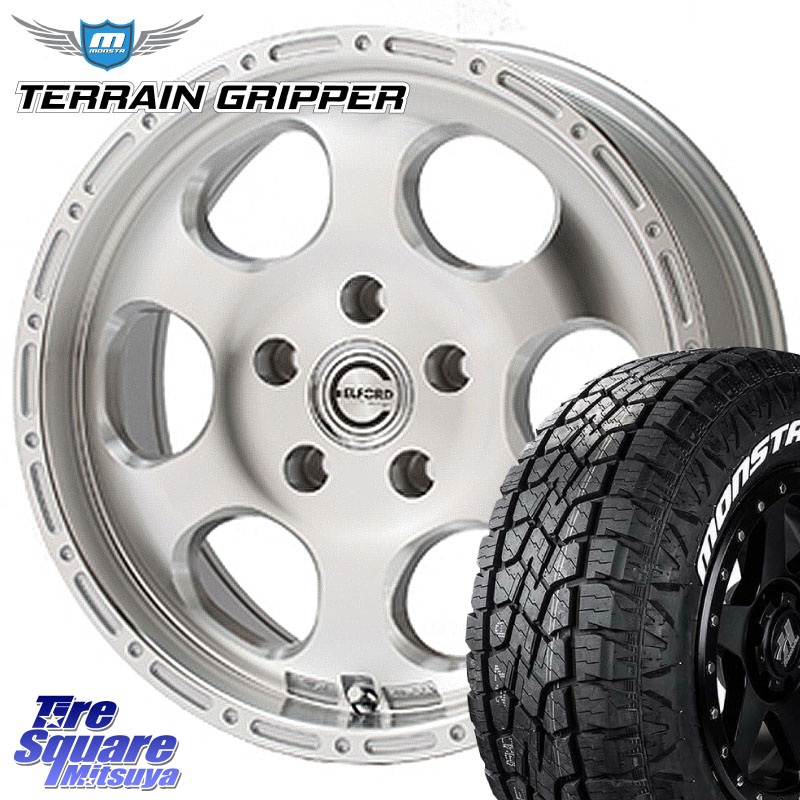 MEIWA Blood Stock One Piece ホイール 17インチ 17 X 8.0J +35 5穴 127 MONSTA TIRE TERRAIN GRIPPER ALL TERRAIN ホワイトレター 285/70R17 クライスラー ジープ ラングラー JK系 クライスラー ジープ ラングラー JL系