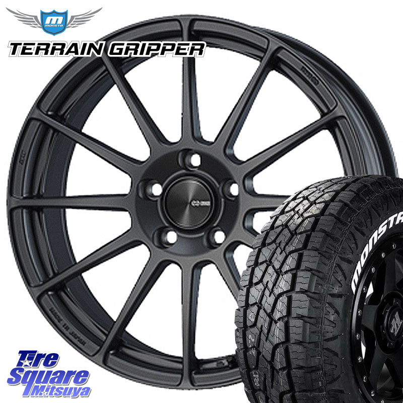 ENKEI エンケイ PerformanceLine PF03 (MD) ホイール 18 X 7.5J +38 5穴 114.3 MONSTA TIRE TERRAIN GRIPPER ALL TERRAIN ホワイトレター 225/60R18 50系RAV4 80系ハリアー BT5レガシィアウトバック
