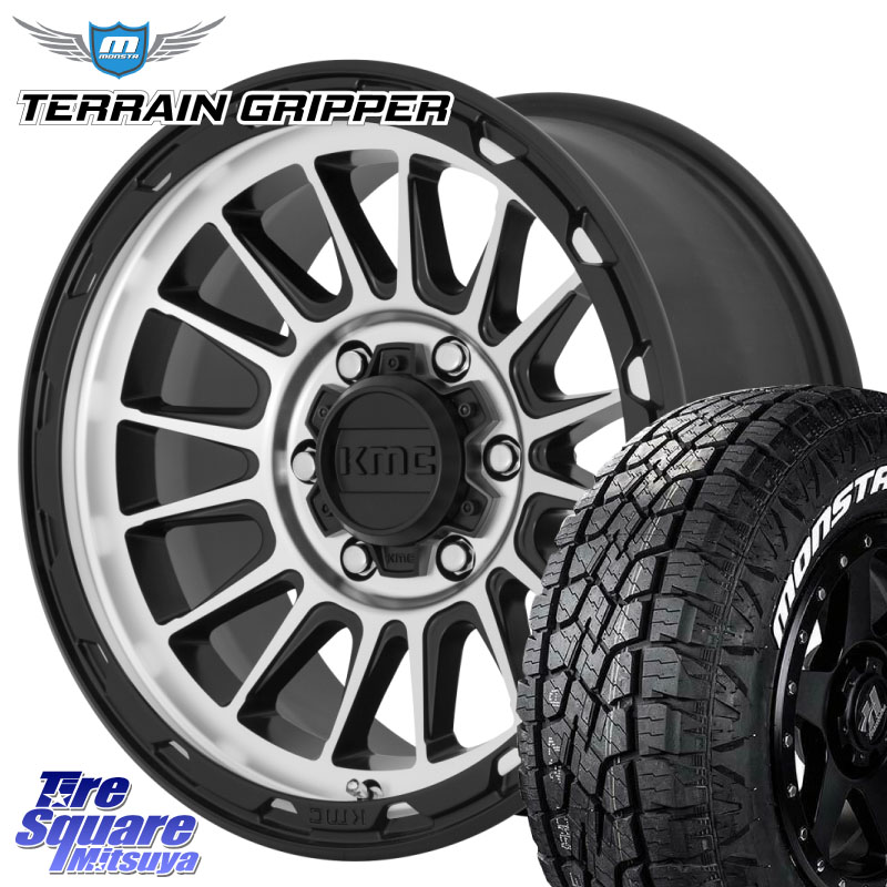KMC KM542 Impact Machined ホイール 17インチ 17 X 8.0J +35 5穴 114.3 MONSTA TIRE TERRAIN GRIPPER ALL TERRAIN ホワイトレター 225/65R17