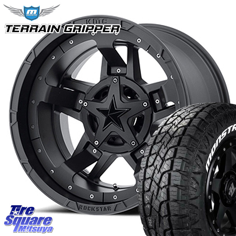 KMC XD827 ROCKSTAR3 ホイール 17インチ ロックスター3 17 X 8.0J +35 5穴 127 MONSTA TIRE TERRAIN GRIPPER ALL TERRAIN ホワイトレター 265/70R17 クライスラー ジープ ラングラー JK系 クライスラー ジープ ラングラー JL系