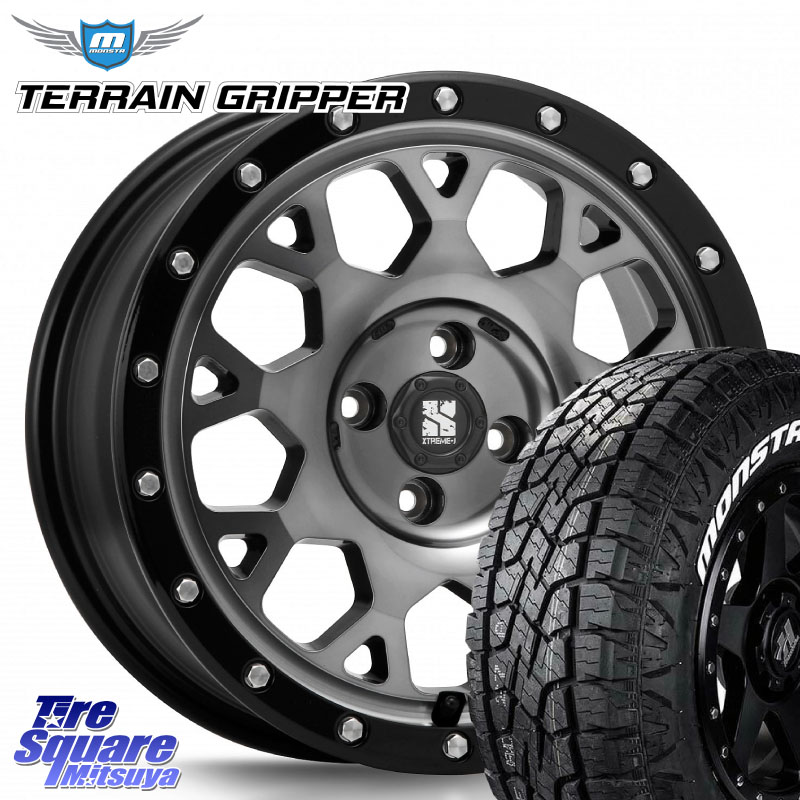 MONSTA TIRE TERRAIN GRIPPER ALL TERRAIN ホワイトレター LT 215/70R16MLJ XJ04 XTREME-J エクストリームJ ホイール 16インチ 16X6.5J 38 4穴 100 ロッキー ガソリン車 4穴 ライズ ガソリン車 4穴｜タイヤスクエアミツヤ