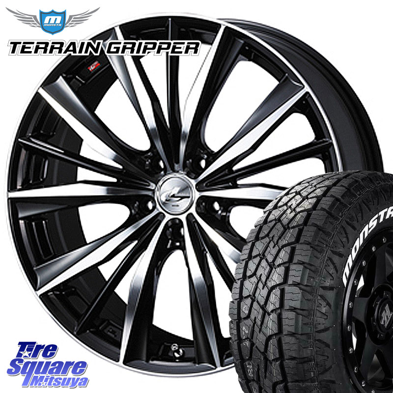 WEDS 33271 レオニス VX 特価● ウェッズ Leonis BKMC ホイール 18インチ 18 X 7.0J +47 5穴 100 MONSTA TIRE TERRAIN GRIPPER ALL TERRAIN ホワイトレター 225/55R18