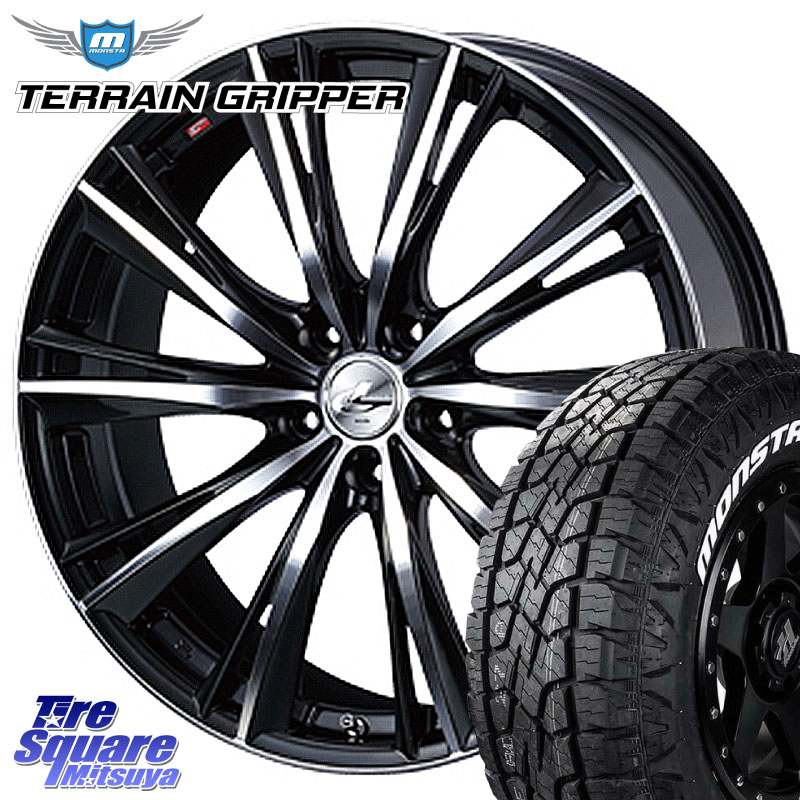 WEDS 33896 レオニス WX ウェッズ Leonis ホイール 18インチ 18 X 7.0J +47 5穴 100 MONSTA TIRE TERRAIN GRIPPER ALL TERRAIN ホワイトレター 225/55R18