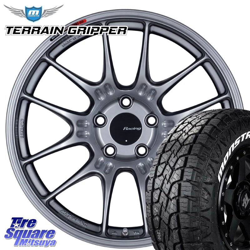 MONSTA TIRE TERRAIN GRIPPER ALL TERRAIN ホワイトレター 225/60R18ENKEI エンケイ RACING GTC02 シルバー ホイール 18インチ 18X8.0J 45 5穴 114.3 80系ハリアー CX-5 CX-8 BT5レガシィアウトバック CX-5 CX5 MAZDA|タイヤスクエアミツヤ