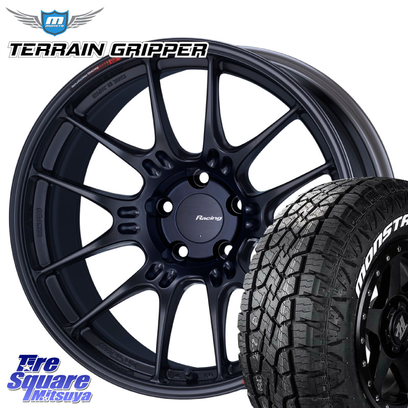 ENKEI エンケイ RACING GTC02 BK ホイール 17インチ 17 X 7.5J +45 5穴 114.3 MONSTA TIRE TERRAIN GRIPPER ALL TERRAIN ホワイトレター 225/65R17 BT5レガシィアウトバック