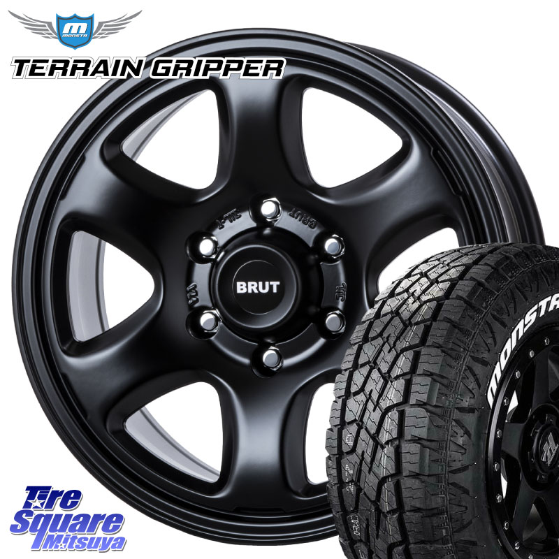 MONSTA TIRE TERRAIN GRIPPER ALL TERRAIN ホワイトレター 265/70R17BRUT ブルート BR-44 BR44 BK ホイール 17インチ 17X7.5J 40 6穴 139.7 トライトン|タイヤスクエアミツヤ