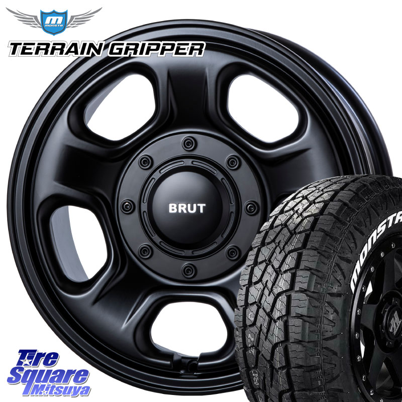 MONSTA TIRE TERRAIN GRIPPER ALL TERRAIN ホワイトレター LT 215/70R16BRUT ブルート BR-33 BR33 ホイール 16インチ 16X6.5J 30 5穴 114.3 デリカD:5 デリカD:5(26+) RVR クルーガー V・L ハリアー|タイヤスクエアミツヤ
