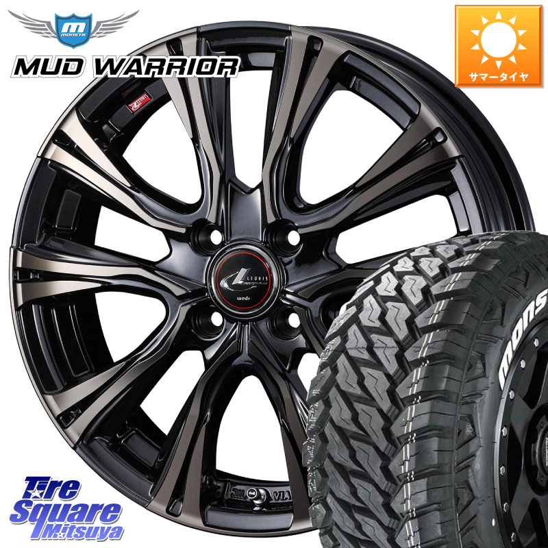 MONSTA TIRE MUD WARRIOR MT M/T ホワイトレター 215/70R16WEDS 41225 LEONIS VR ウェッズ レオニス ホイール 16インチ 16X6.0J 42 4穴 100｜タイヤスクエアミツヤ 97,323円