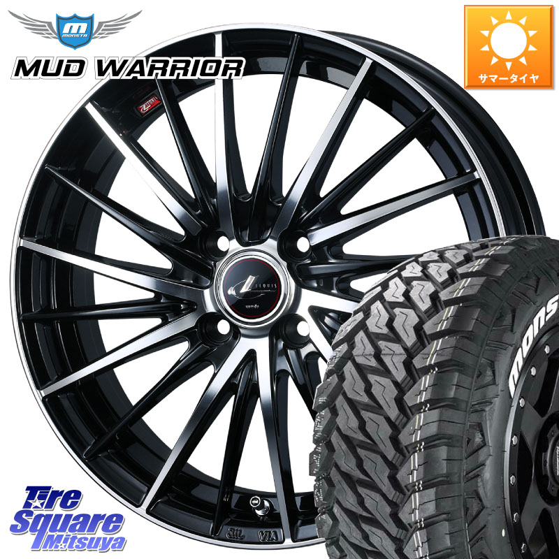 WEDS LEONIS FR レオニス FR ホイール 16インチ 16 X 6.0J +42 4穴 100 MONSTA TIRE MUD WARRIOR MT M/T ホワイトレター 215/70R16
