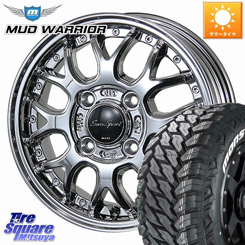BLEST EuroSport Type815 軽自動車専用 ホイール 14インチ 14 X 4.5J +45 4穴 100 MONSTA TIRE RT HYBRID RT R/T ハイブリット ホワイトレター 155/65R14 N-BOX デリカミニ2WD タント スペーシア サクラ ハイゼット アゲトラCustom車用※軽自動車専用ホイール※
