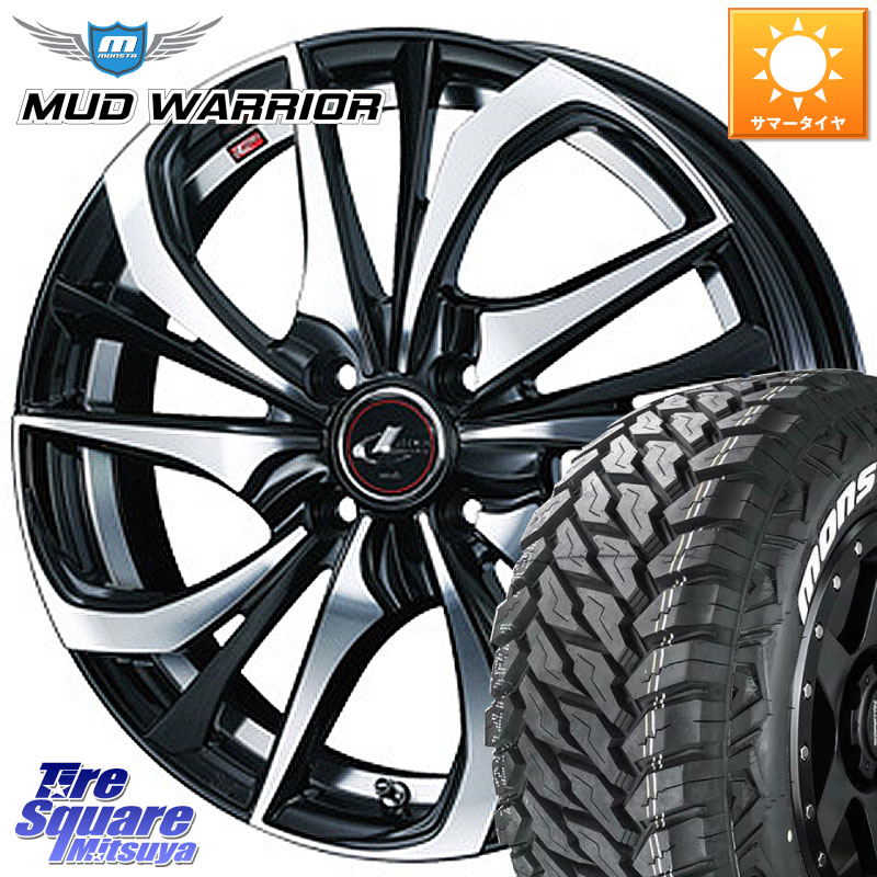 MONSTA TIRE MUD WARRIOR MT M/T ホワイトレター 215/70R16WEDS ウェッズ Leonis レオニス TE ホイール 16インチ 16X6.0J 42 4穴 100 ロッキー ガソリン車 4穴 ライズ ガソリン車 4穴|タイヤスクエアミツヤ