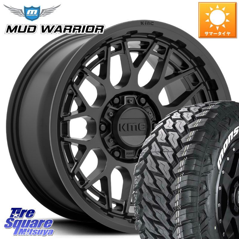 MONSTA TIRE MUD WARRIOR MT M/T ホワイトレター 265/70R17KMC KM722 TECHNIC SatinBlack 17インチ 17X8.5J 18 6穴 139.7 トライトン ランドクルーザー プラド カスタムサイズ FJクルーザー|タイヤスクエアミツヤ