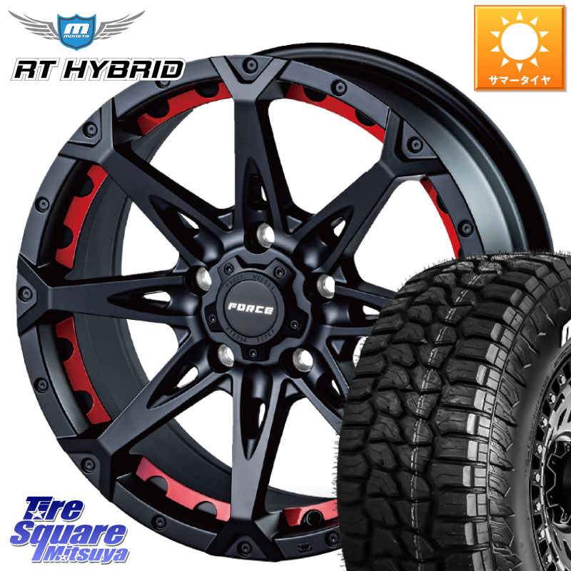 FORCE フォース DENALI デナリー BK 17インチ 17 X 7.5J +38 5穴 127 MONSTA TIRE RT HYBRID RT R/T ハイブリット ホワイトレター 265/70R17 クライスラー ジープ ラングラー JK系 クライスラー ジープ ラングラー JL系