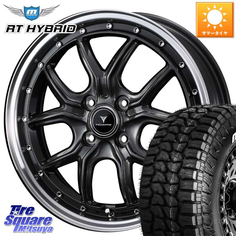 WEDS 41339 NOVARIS ASSETE S1 ホイール 15インチ ノヴァリス アセット 15 X 4.5J +45 4穴 100 MONSTA TIRE RT HYBRID RT R/T ハイブリット ホワイトレター 165/60R15 デリカミニ4WD キャスト[アクティバ] ハスラー ピクシスジョイ[Cグレード] ハイゼット アゲトラCusto