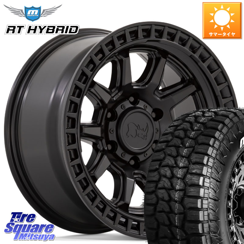 MONSTA TIRE RT HYBRID RT R/T ハイブリット ホワイトレター 265/70R17BLACK RHINO CALICO カリコ ホイール 17インチ ブラックライノ 17X8.5J 0 6穴 139.7 トライトン ランドクルーザー プラド カスタムサイズ｜タイヤスクエアミツヤ