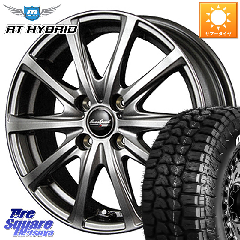 MANARAY MID EuroSpeed ユーロスピード V25 ホイール 15インチ 15 X 5.5J +40 4穴 100 MONSTA TIRE RT HYBRID RT R/T ハイブリット ホワイトレター 165/60R15 M900系タンク・ルーミー ミラージュ ダイハツ トールM900S・M910S スバル ジャスティM900F・M910F
