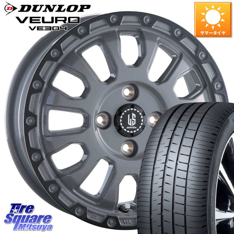 阿部商会 LA STRADA AVENTURA アヴェンチュラ 16インチ 16 X 6.0J +40 4穴 100 DUNLOP ダンロップ VEURO VE304 サマータイヤ 195/60R16 E13オーラ
