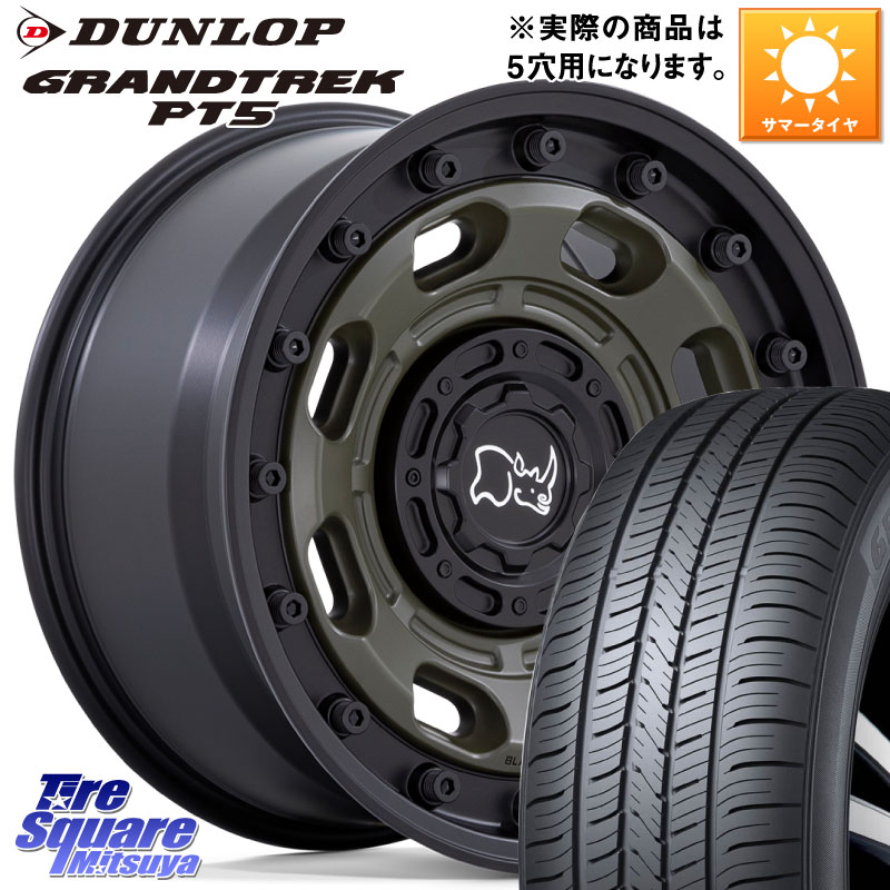 DUNLOP ダンロップ GRANDTREK PT5 グラントレック サマータイヤ 275/65R17BLACK RHINO ATLAS アトラス OB ホイール 17インチ ブラックライノ ※インセット-10 17X8.5J 0 6穴 139.7 トライトン ランドクルーザー プラド カスタムサイズ｜タイヤスクエアミツヤ