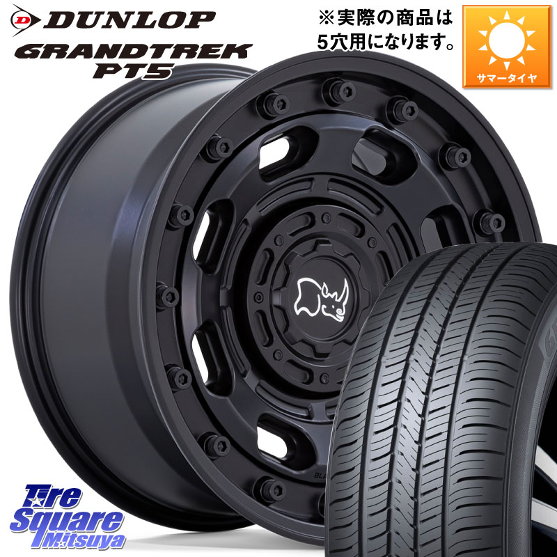 BLACK RHINO ATLAS アトラス BK ホイール 17インチ ブラックライノ 17 X 8.0J +38 5穴 114.3 DUNLOP ダンロップ GRANDTREK PT5 グラントレック サマータイヤ 215/60R17 20系アルファード
